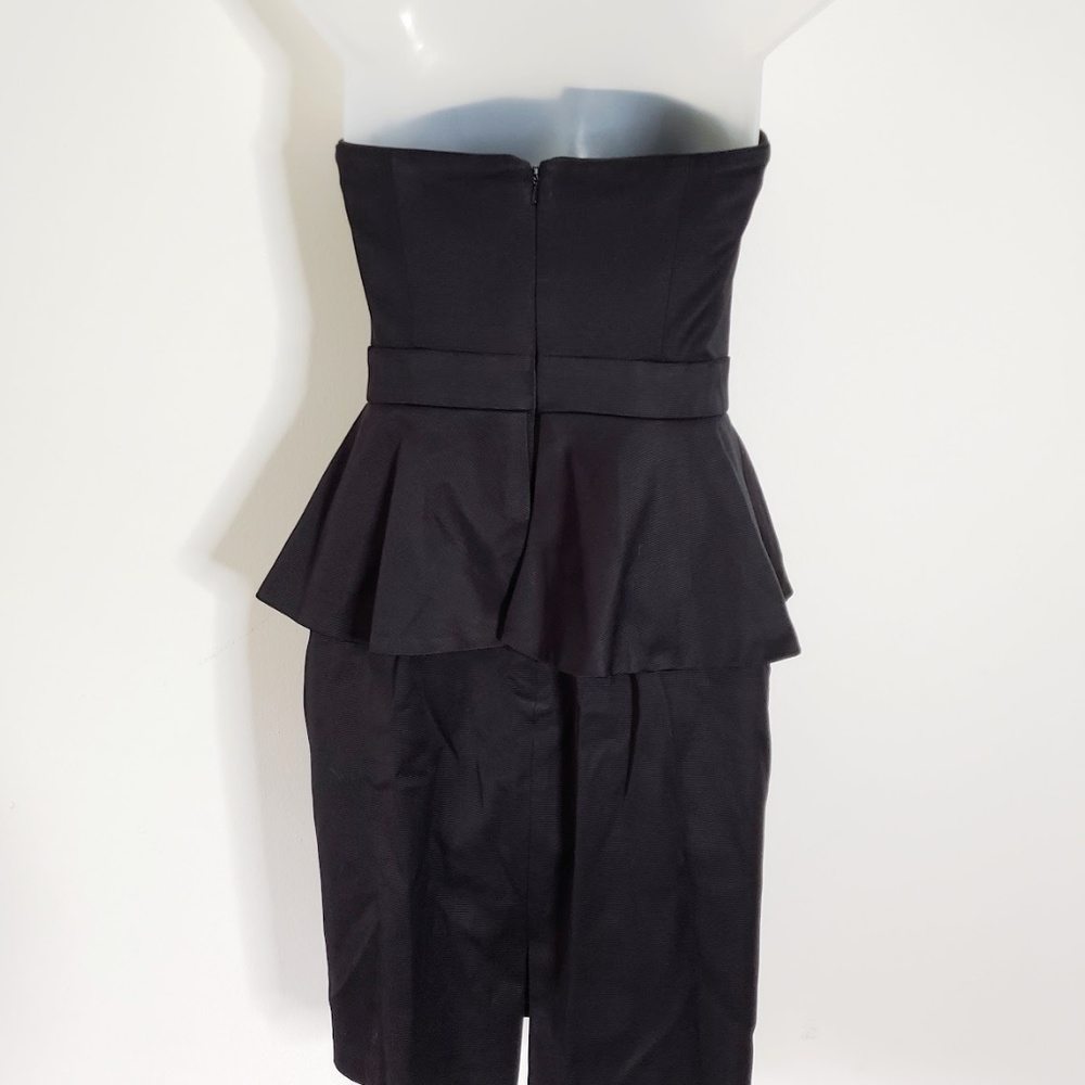 WHBM Black Strapless Peplum Sheath Dress - Picture 7 of 8